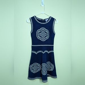 Blue embroidered dress